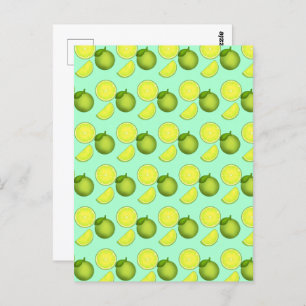 Groen Limoen Patroon Briefkaart