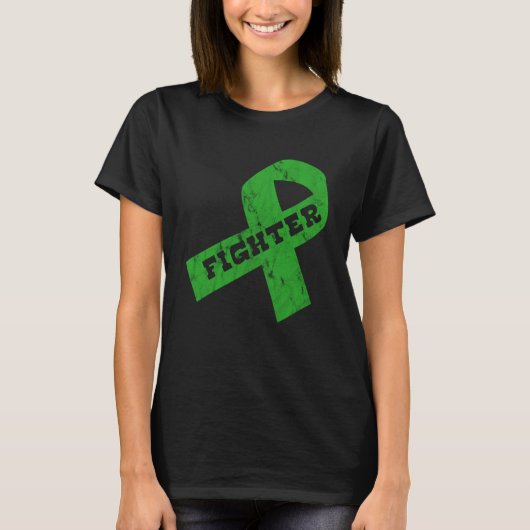 Groen lint bewustzijn vechter Mannen Vrouwen Kinde T-shirt (Voorkant)
