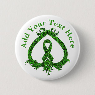 Groen lint Mental Health and Cancer Awareness Ronde Button 5,7 Cm