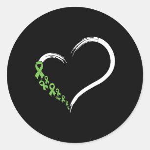 Groen lint Ondersteuning Mental Health Awareness M Ronde Sticker