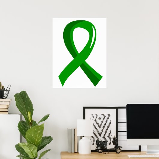 Groen lint voor geestelijke gezondheid 3 poster (Thuiskantoor)