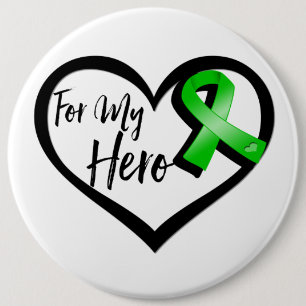 Groen lint voor mijn heldhaftige ronde button 6,0 cm