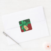 Groen lint Vrolijk kerstcadeau Stickers (Envelop)