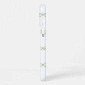 Groen lintpatroon Coquette meisjesachtige lente zo iPhone Hoesje (Linkerkant)