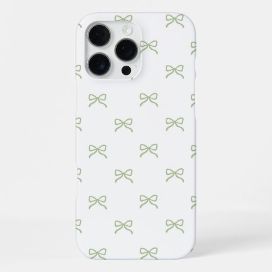 Groen lintpatroon Coquette meisjesachtige lente zo iPhone Hoesje (Achterkant)