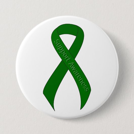 Groen lintsteunbewustzijn ronde button 7,6 cm (Voorkant)