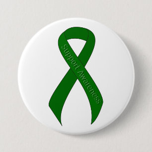 Groen lintsteunbewustzijn ronde button 7,6 cm