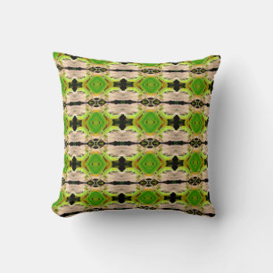 groen lizard patroon abstract zwart kussen
