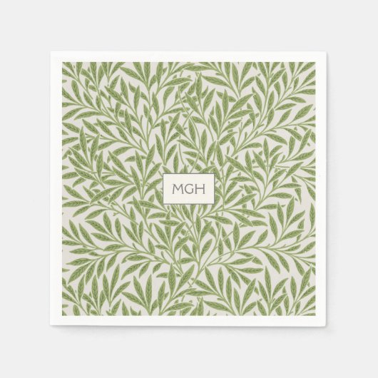  groen logo met bladeren servet (Voorkant)