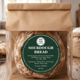 Groen Logo Toevoegen Cottage Law Sourdough Brood L Ronde Sticker