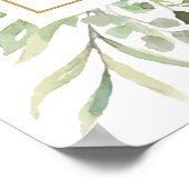 Groen Loofwerk Gouden Bruiloft Feestelijke Begroet Poster (Hoek)