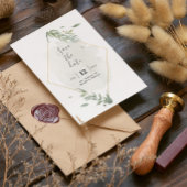 Groen Loofwerk & Gouden Lijst Save The Date