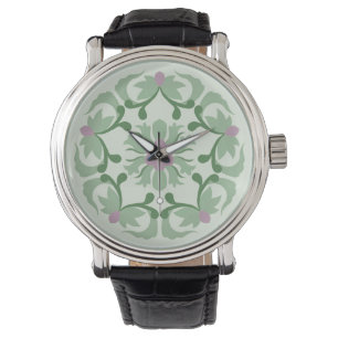  groen lotuspatroon horloge
