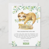 groen luiaard sleepover sluimer pyjama verjaardag bedankkaart (Voorkant)