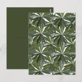Groen lupine Leaves Patroon Briefkaart (Voorkant / Achterkant)