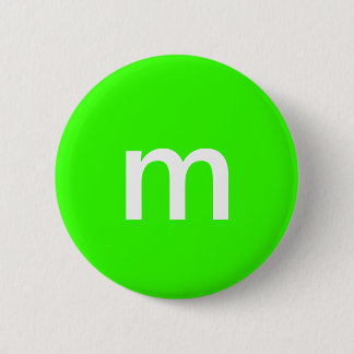 Groen m&m ronde button 5,7 cm
