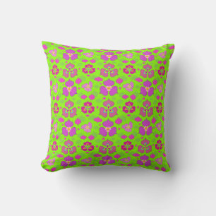 Groen & Magenta Ogee Patroon Worp Kussen