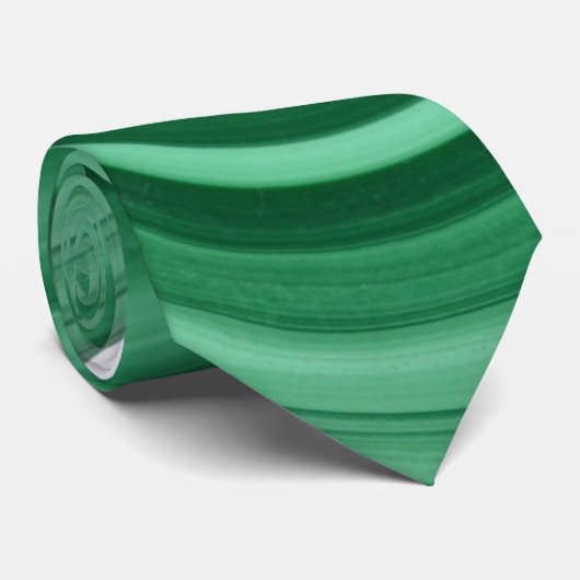 Groen Malachite Stone Afbeelding Stropdas (Opgerold)