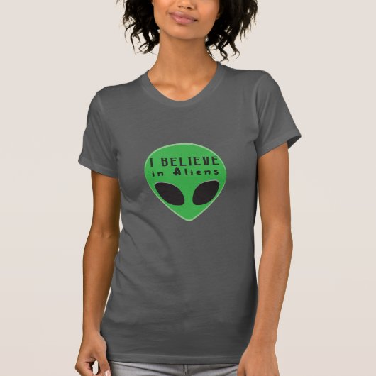 Groen Man dat ik geloof in vreemdelingen T-shirt (Voorkant)