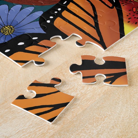 Groen Man Elf Fantasy Floral Legpuzzel (Zijkant)