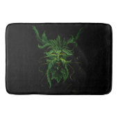 Groen Man Fae Leaves Zwart Badmat (Voorkant)