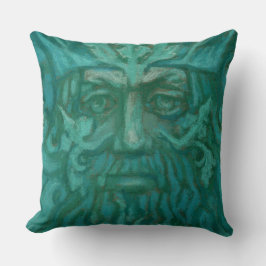 Groen Man, Forest King, Pagan God, Fantasy Art Kussen