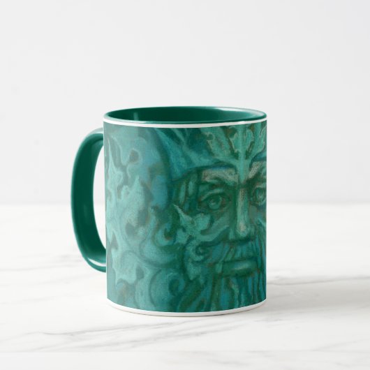 Groen Man, Forest King, Pagan God, Fantasy Art Mok (Voorkant links)