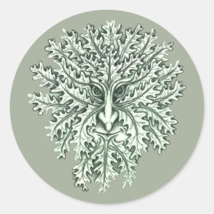 Groen Man Ronde Sticker