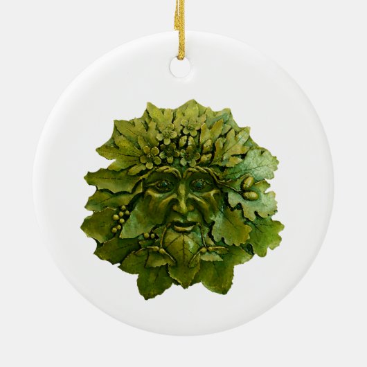 Groen Man van het bos Keramisch Ornament (Achterkant)