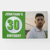 GROEN MAN Verjaardag Golf Party Fun Spandoek (Horizontaal)