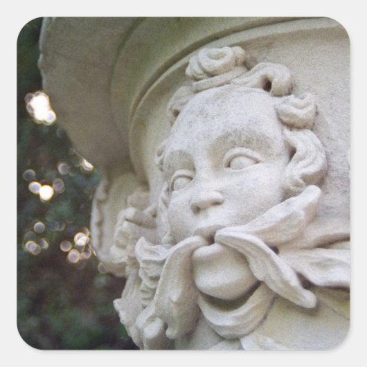 Groen Man Vierkante Sticker (Voorkant)