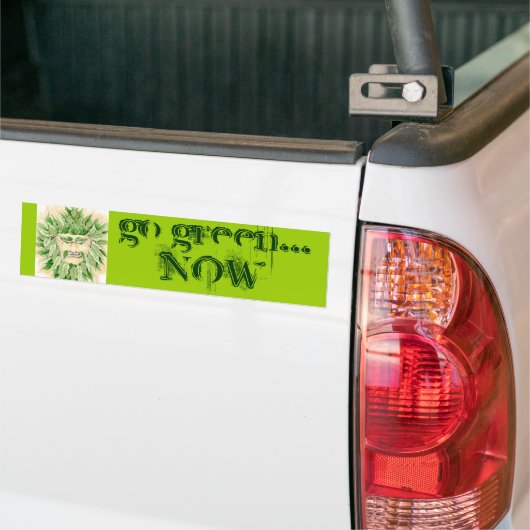 Groen Man zegt: Ga NU groen - Gepersonaliseerd Bumpersticker (Op Truck)
