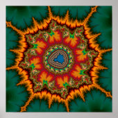 Groen Mandelbrot Fractal Poster (Voorkant)