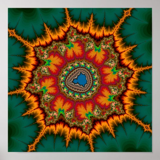 Groen Mandelbrot Fractal Poster (Voorkant)