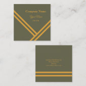 Groen Mango Diagonaal Stripes Modern grafisch ontw Vierkante Visitekaartje (Voorkant / Achterkant)
