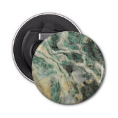 Groen Mariposite Mineral Stone Patroon Button Flesopener (Voorkant)