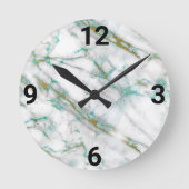 GROEN MARMER ABSTRACT WANDKLOK RONDE KLOK (Voorkant)