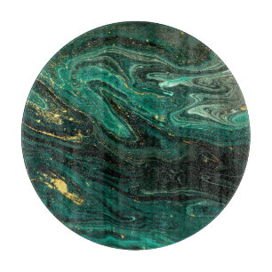 Groen Marmer: Abstracte Agaat Ripple. Snijplank