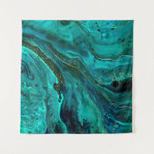 Groen Marmer & Goud: Luxe Textuur Wandkleed (Voorkant (horizontaal))