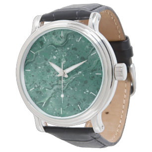 Groen Marmer Print Horloge