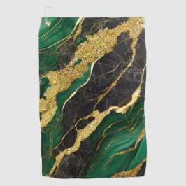 Groen marmeren patroon met goud golfhanddoek