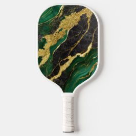 Groen marmeren patroon met goud pickleball paddle