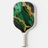 Groen marmeren patroon met goud pickleball paddle (Achterkant)