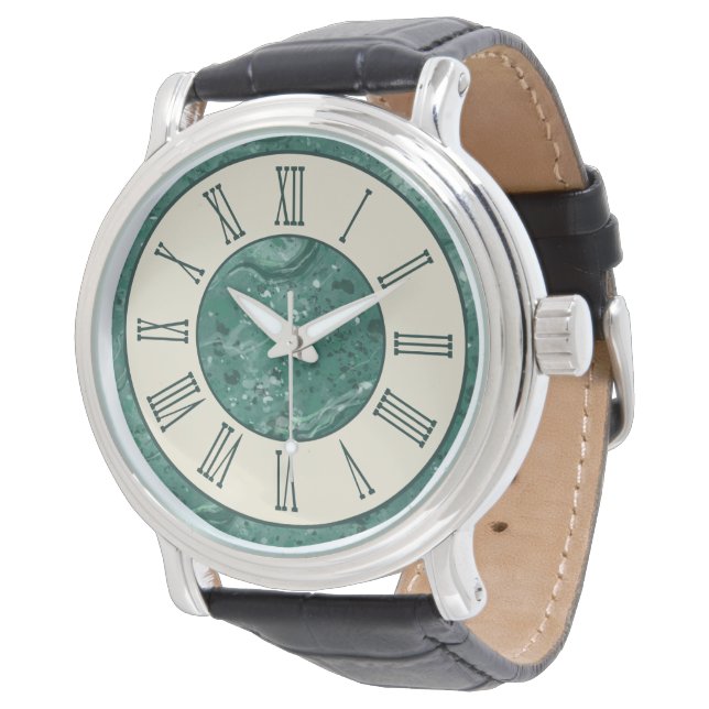  groen marmeren patroonhorloge horloge (Gekanteld)