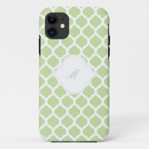 Groen Marokkaans Patroon met Monogram iPhone Kwest iPhone 11 Hoesje