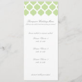 Groen Marokkaans Pattern Wedding Menus Menu (Achterkant)