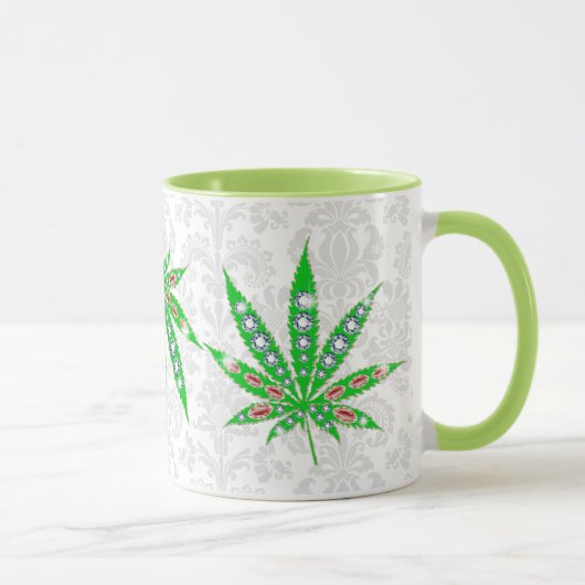 Groen medisch leder met bling en spuiten mok (Rechts)