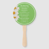 Groen met Daisies Trouwprogramma Fan Handwaaier (Achterkant)