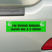 Groen met een Golfclub Bumpersticker (Op auto)