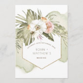 Groen met elegante menu-/plaatskaart gedroogd palm menu (Achterkant)